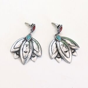 NASTY GAL Silver Feather Earrings